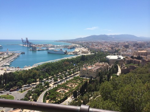 View of Málaga from the top of the Castillo de Gibralfaro.