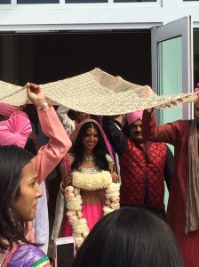 First sight of the beautiful bride.